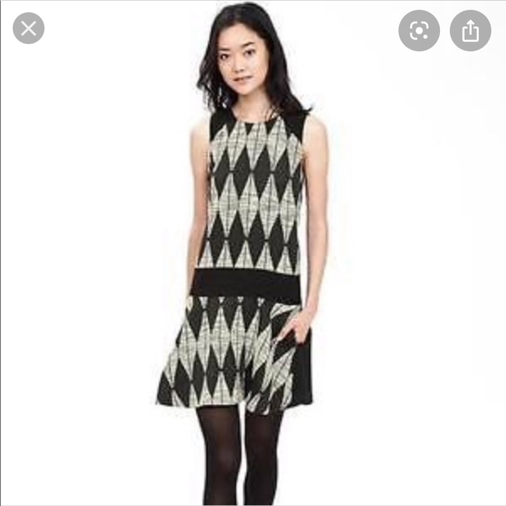 Banana Republic Diamond Jacquard Drop-waist dress
